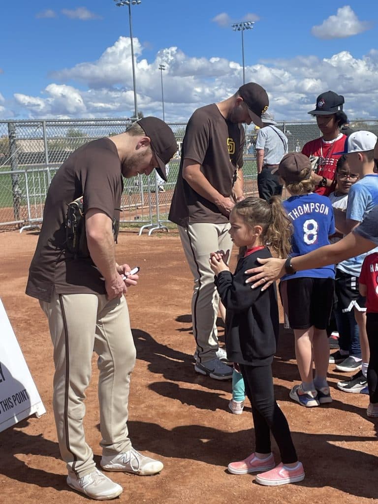 A Father-Son Journey to Spring Training Magic 2 SD Padres player signiong autographs