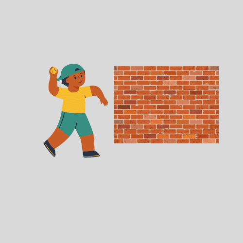 Canva: Youngster throwing ball against wall w/o glove