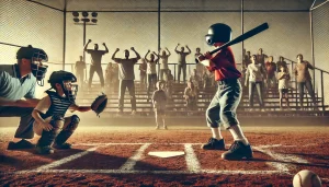 Little League Coaching 101: How to Manage Parent Expectations 3 Animation of young baseball player at plate with fans cheering