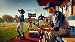 Animation-Little League with his players