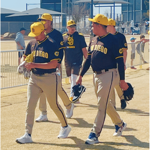 The 5 Best Cactus League Stadiums in Arizona 13 SD Padres players walking to the practice field