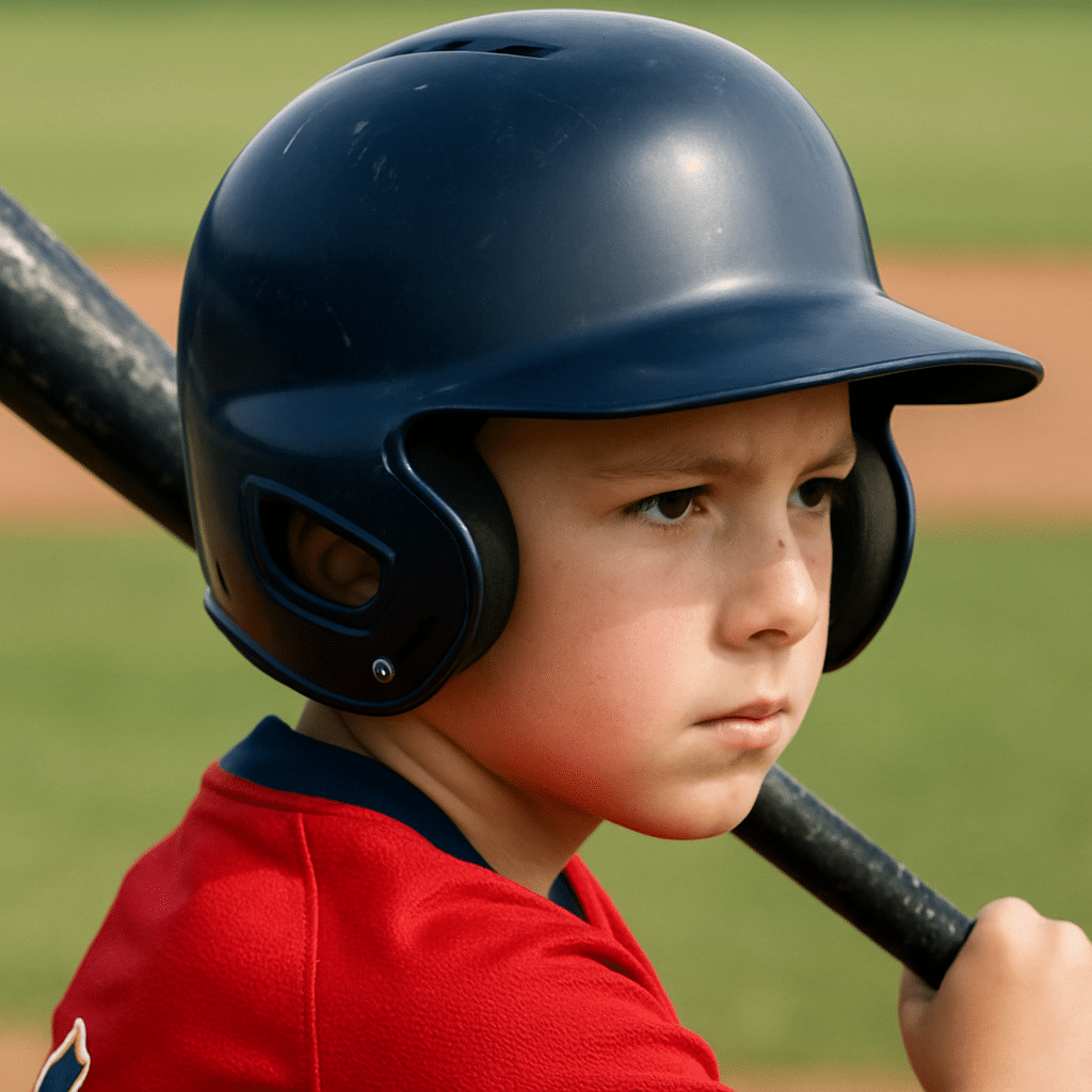 Dall-E Animation: CU Young baseball player with bat in his hands---locked in