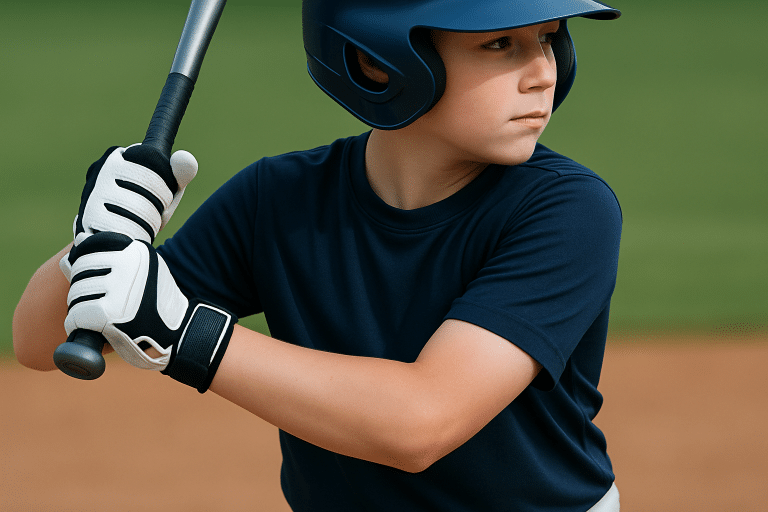 AI Animation: Young batter wearing batting gloves