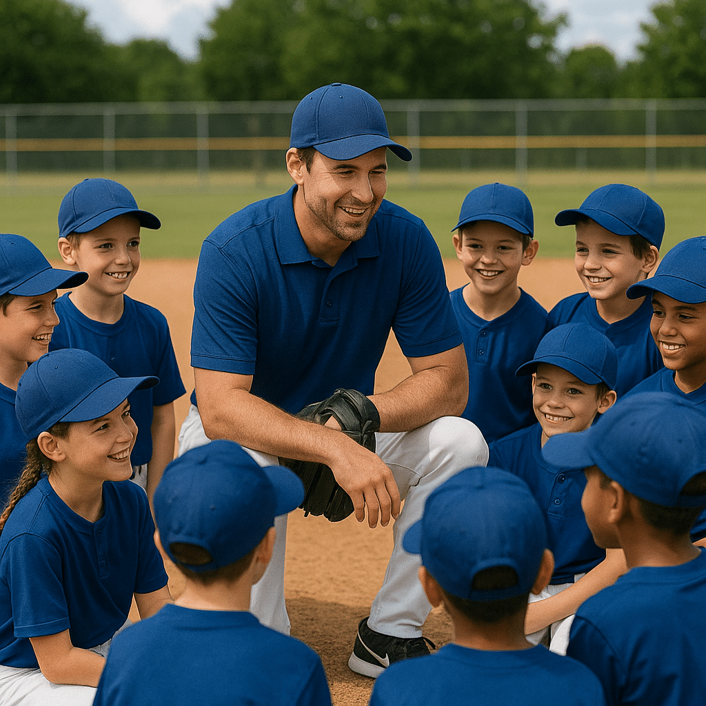 What to Say After a Tough Game: Coaching with Compassion and Clarity 7 AI Animation: coach laughing with his players